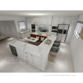 European style white modern solid wood kitchen cabinet